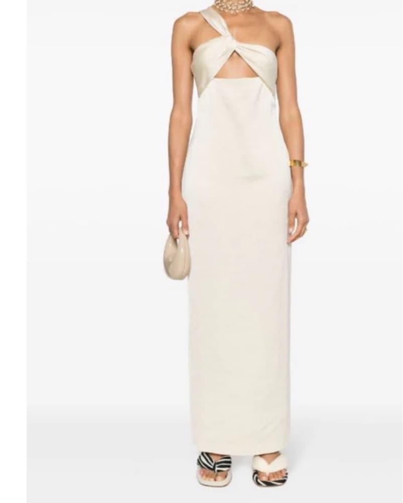 Nanushka Cream One-Shoulder Maxi Dress - Image 1