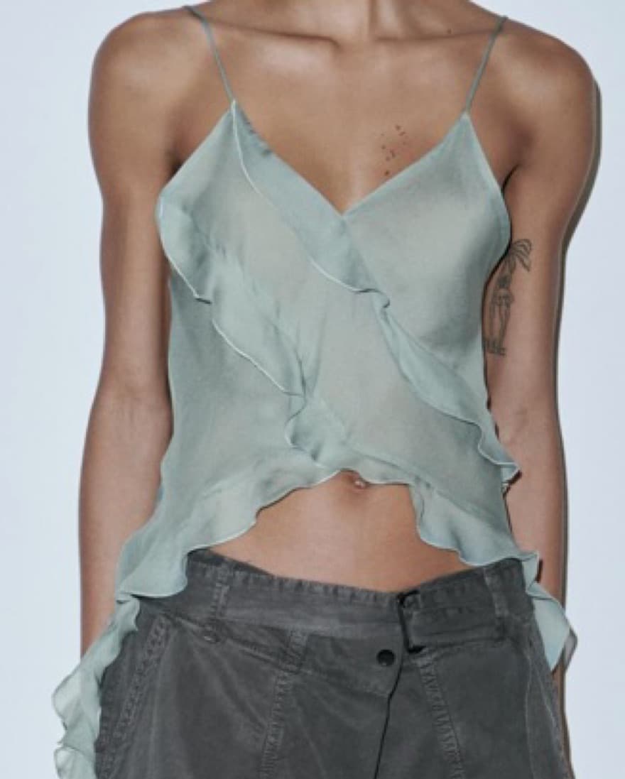 Zara Semi Sheer Tank Blouse - Image 4