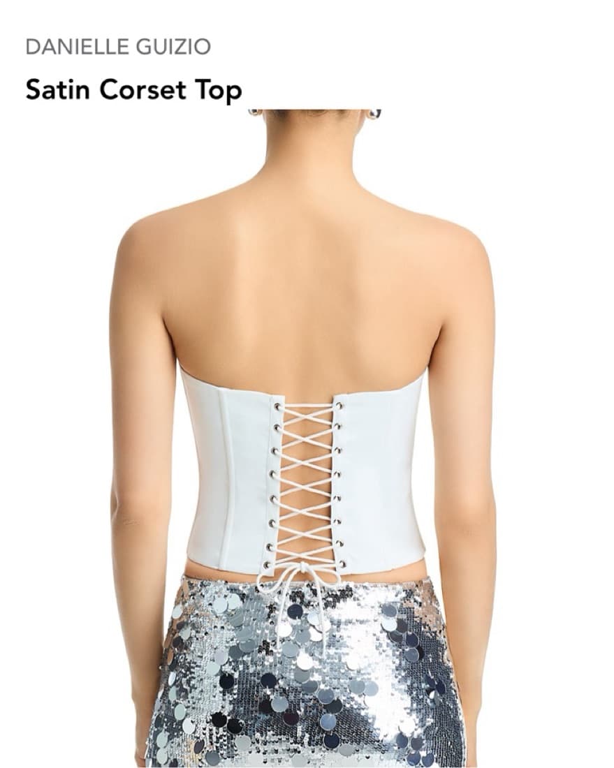 Danielle Guizio Satin Corset Top - Image 3