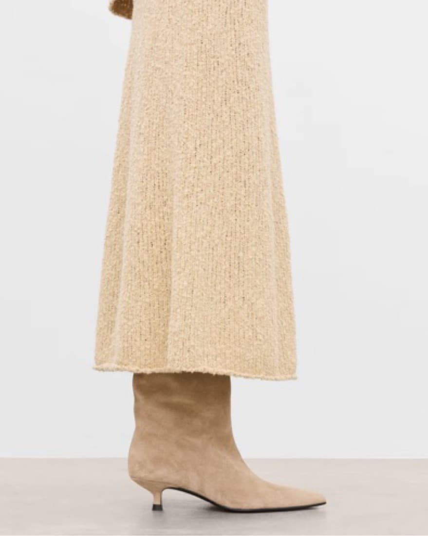 Suede Tan Pointy Toe Boots  - Image 2