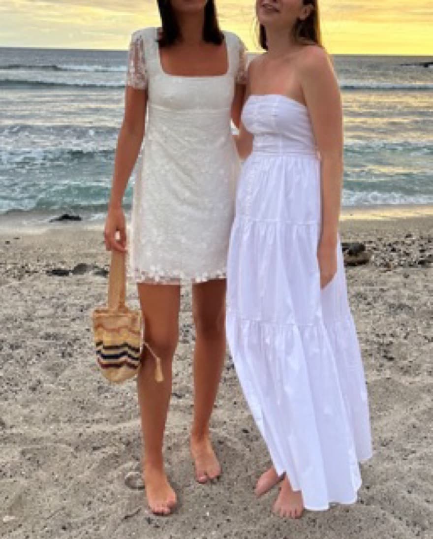 Staud White Lace Mini Dress - Image 5