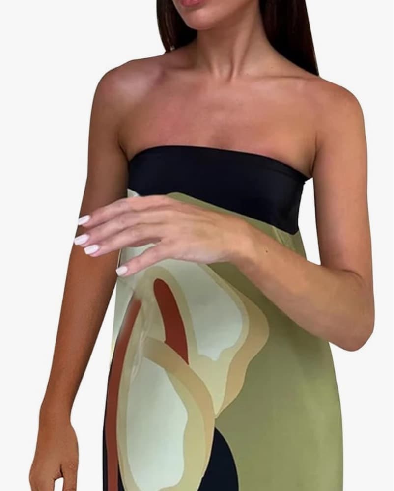 Printed Strapless Maxi Dress - Image 2