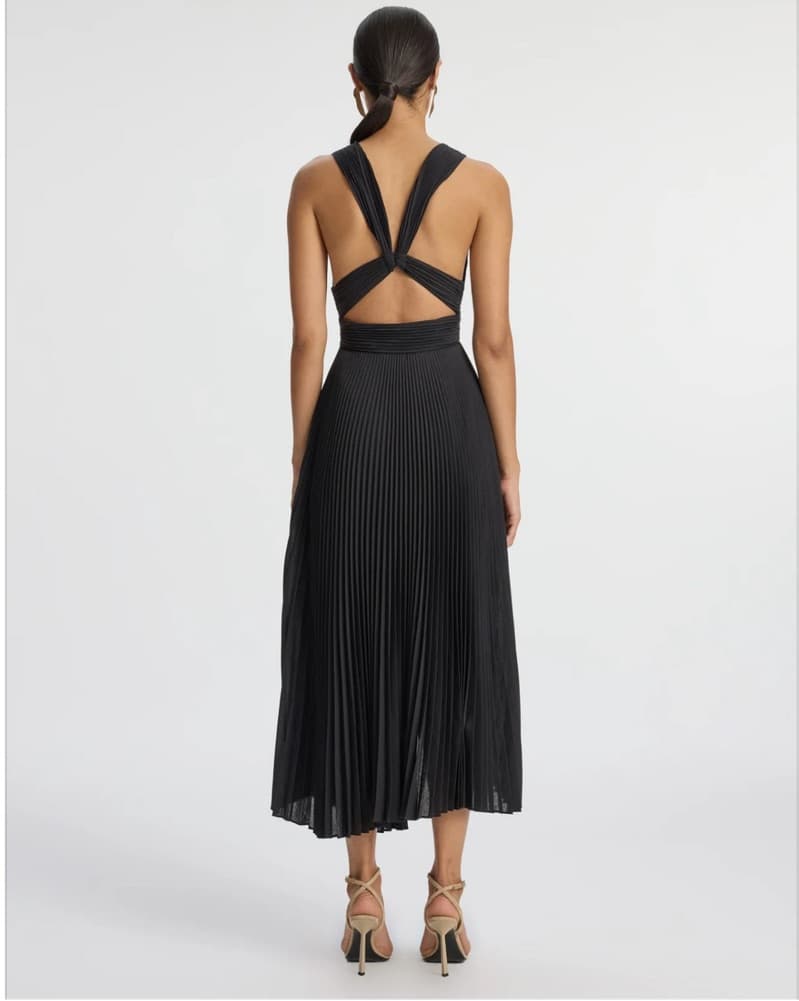 A.L.C. Everly Pleated Midi Dress - Black - Image 2