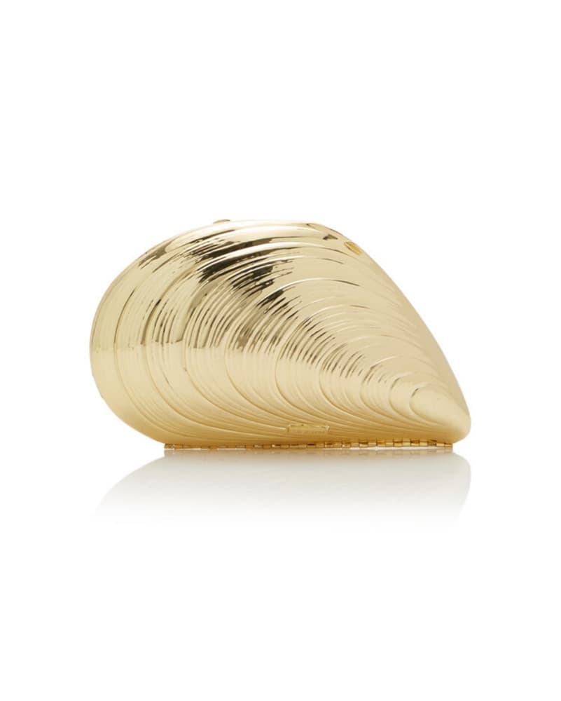 Simkhai Bridget Oyster Shell Gold Clutch - Image 2