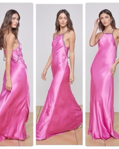 L’agence Pink Satin Majesty Gown XS - Image 6