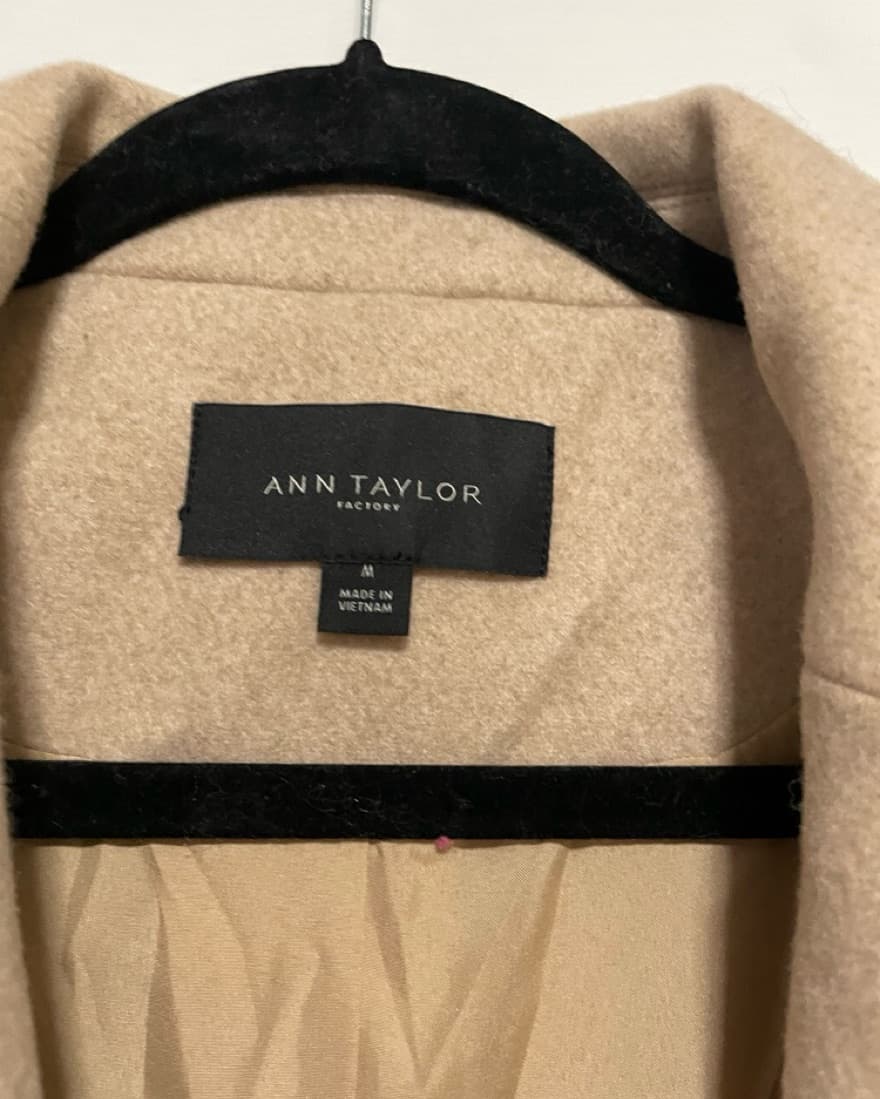 Chic Beige Wool Blend Coat by Ann Taylor - Image 3