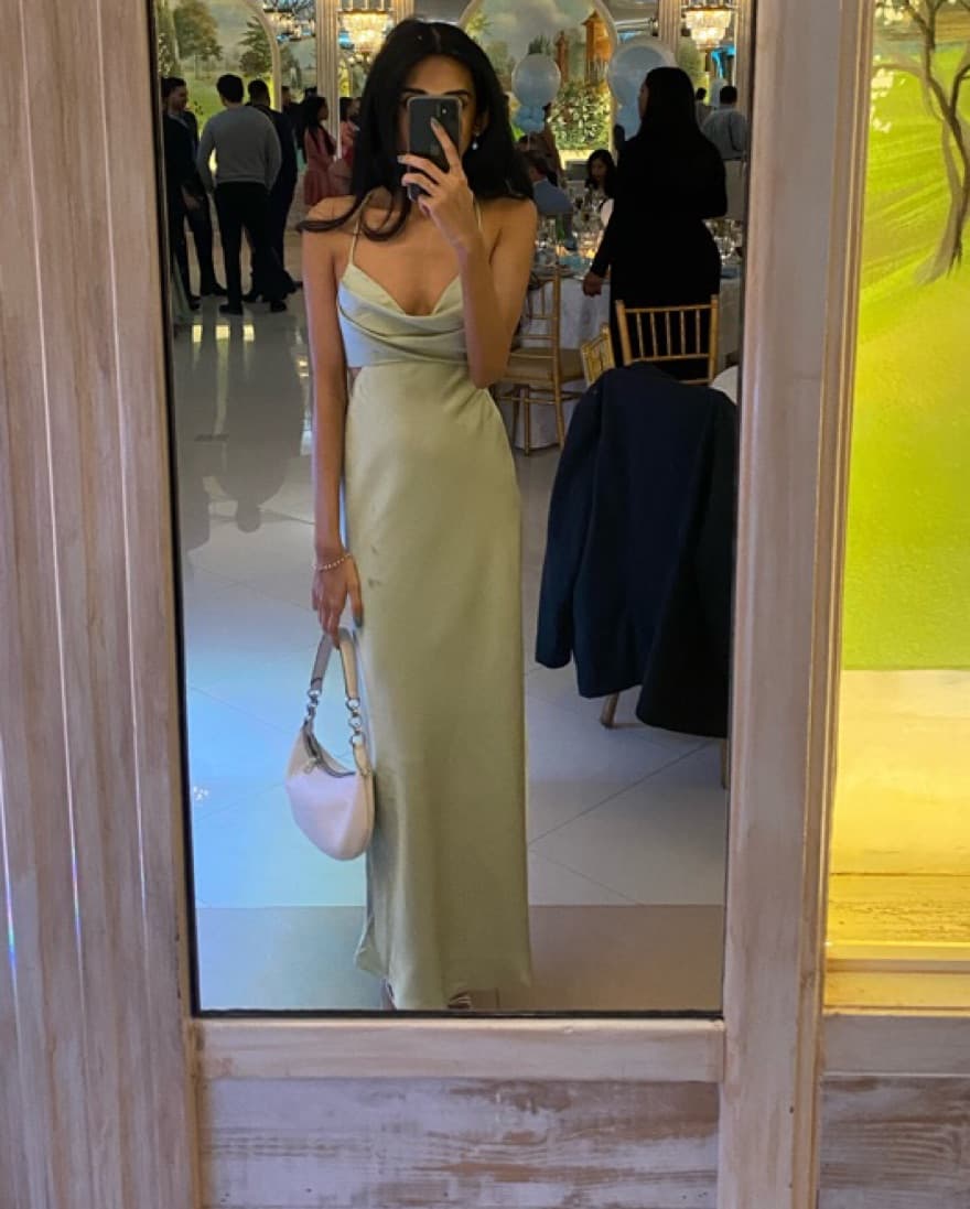 Begining Boutique Satin Midi Dress - Image 3