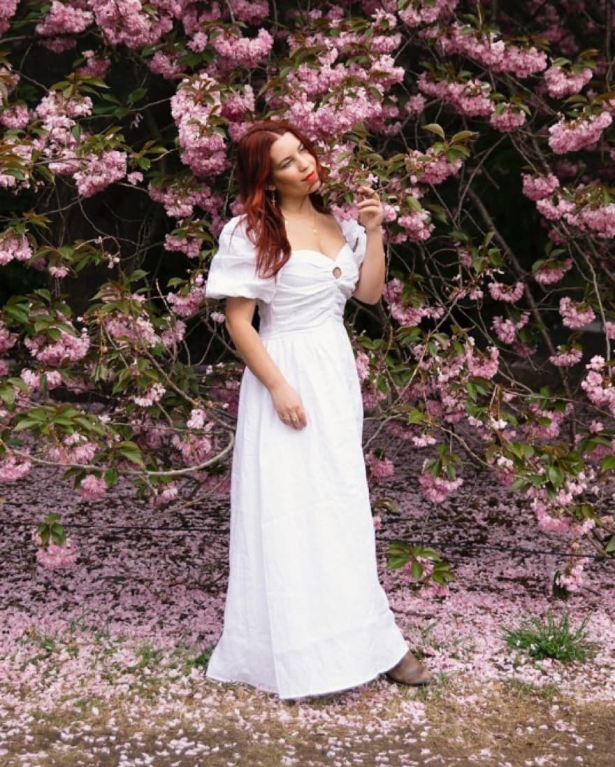Dissh Puff Sleeve Linen Dress - Image 1
