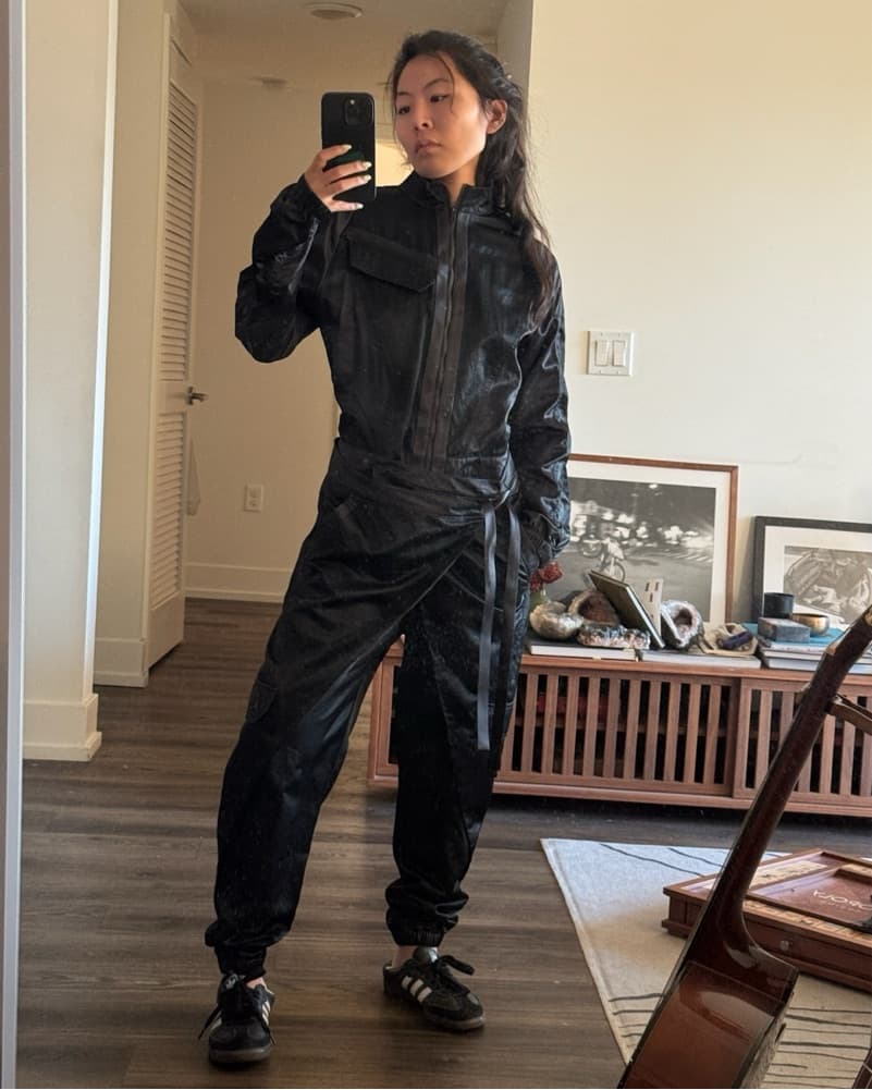 Jordan Black Velvet Jumpsuit - Image 1