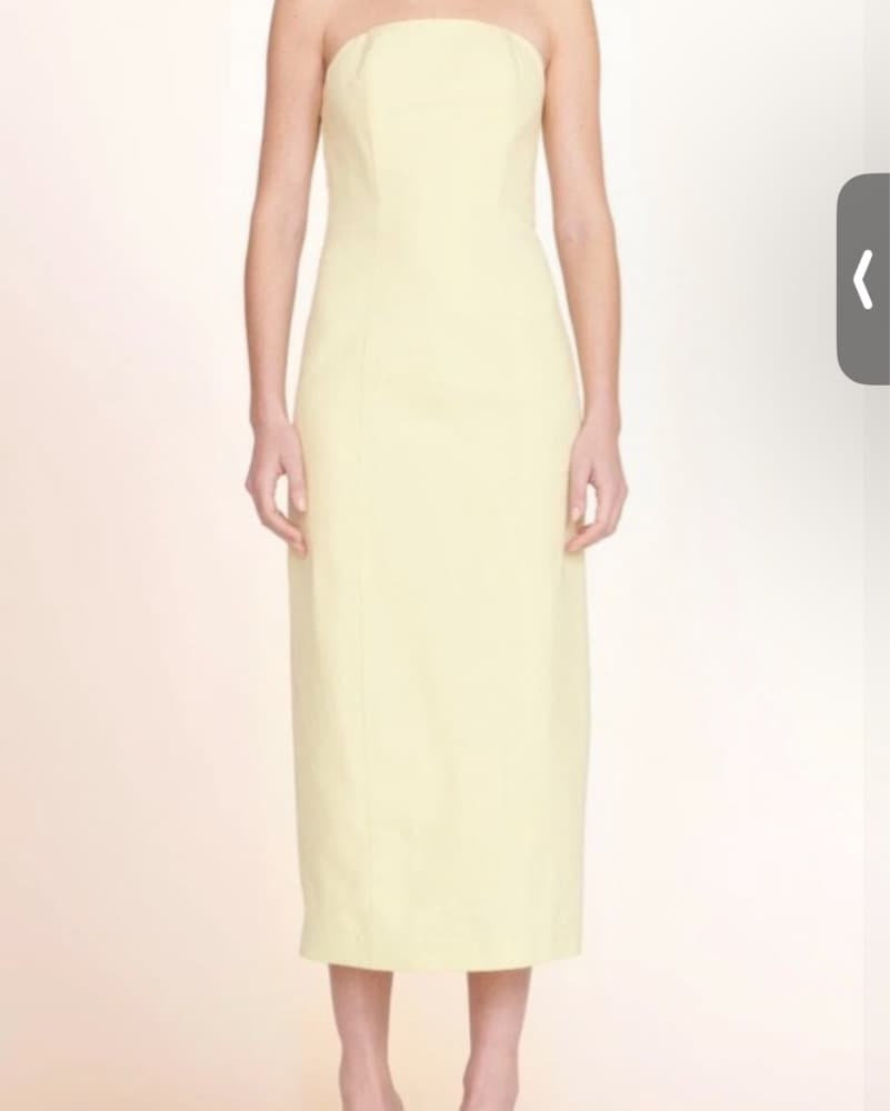 Sunny Yellow Strapless Midi Dress - Image 1