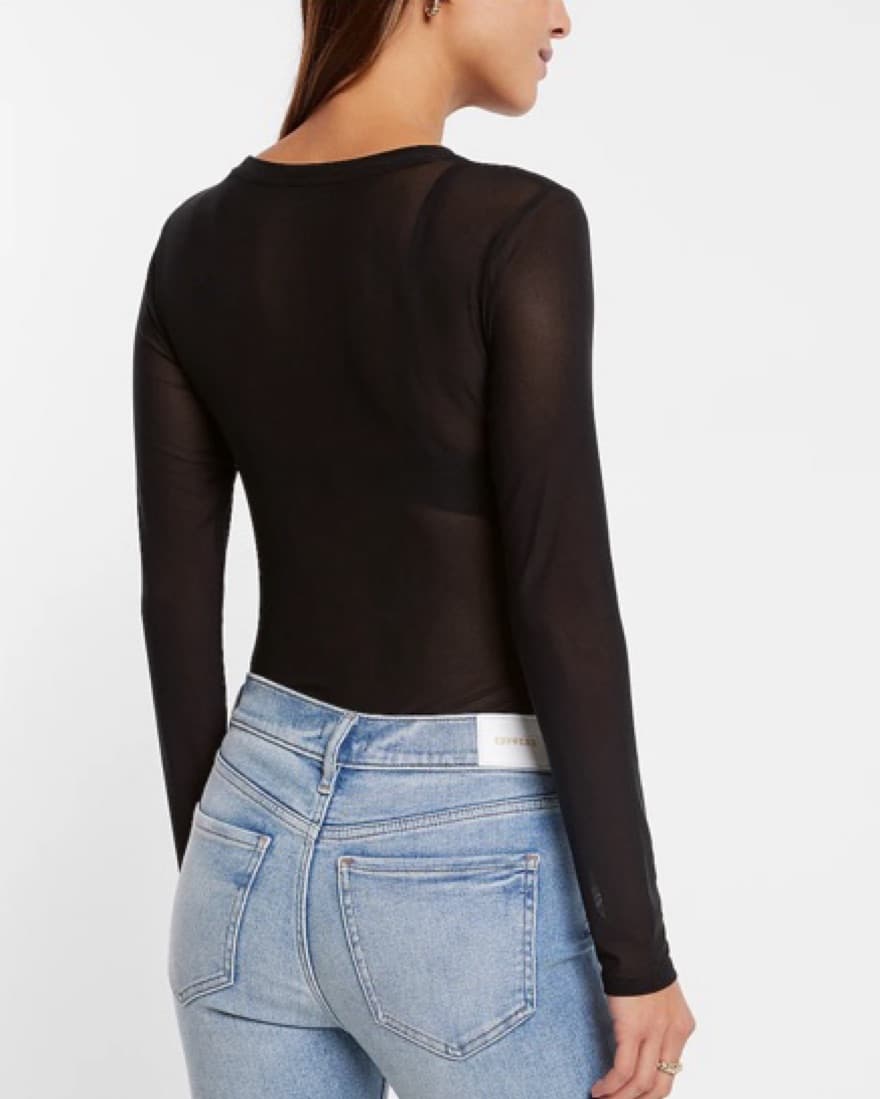 Mesh Mock Neck Bodysuit  - Image 3