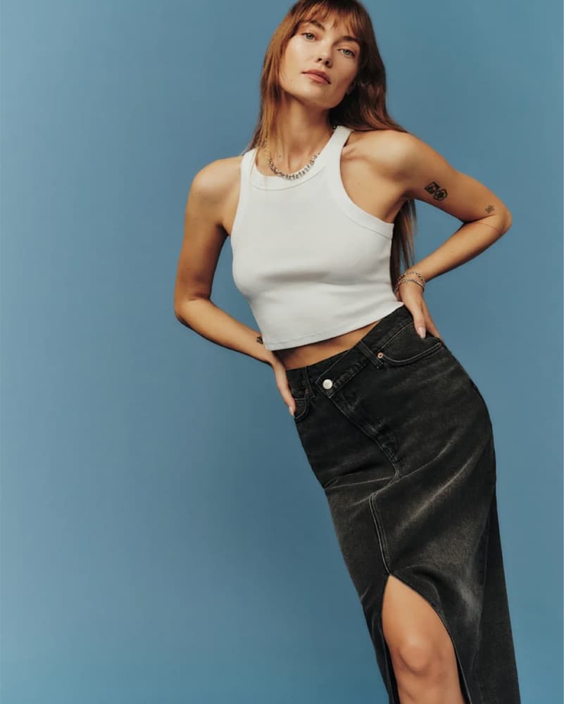 Chic Reformation Denim Maxi Skirt - Image 2