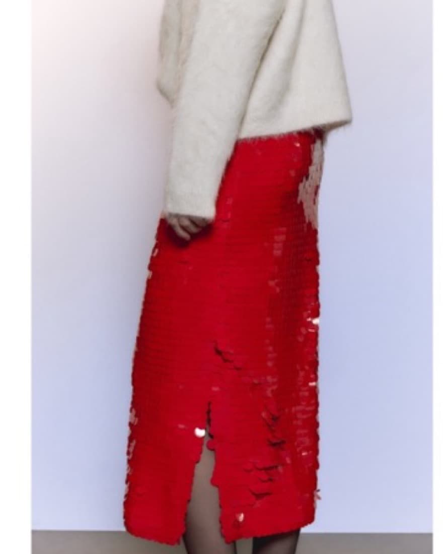 Red Sequin Holiday Skirt - Image 4