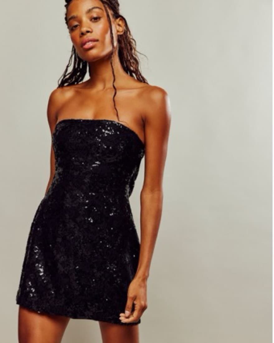 Black Sequin lace free people dress - Image 1