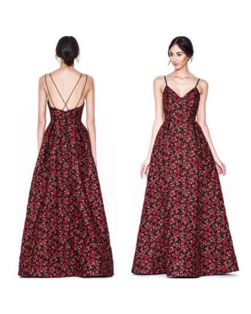 ALICE+OLIVIA- Rose Brocade Evening Gown - Image 2