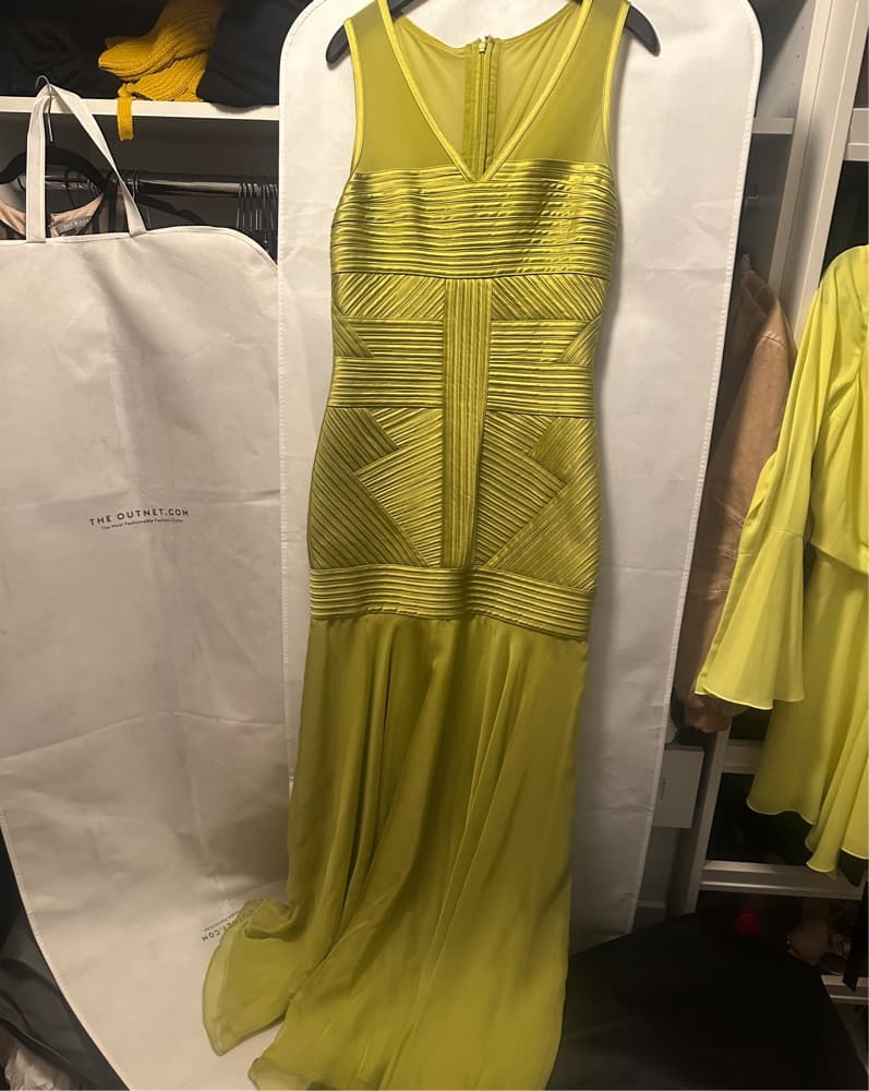 Vintage Halston Heritage Gown chartreuse - Image 1