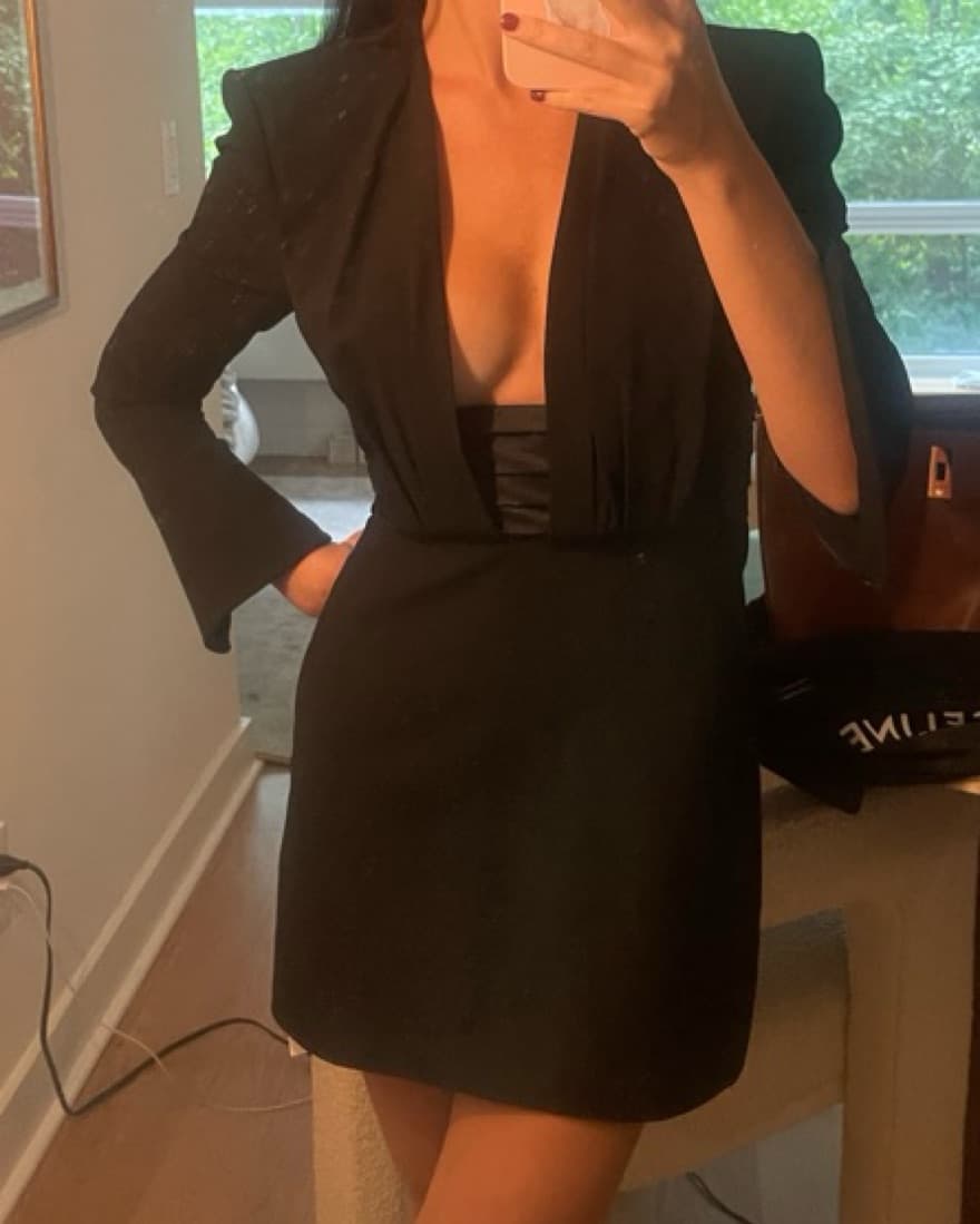 Vintage Saint Laurent Mini Tuxedo Dress  - Image 2