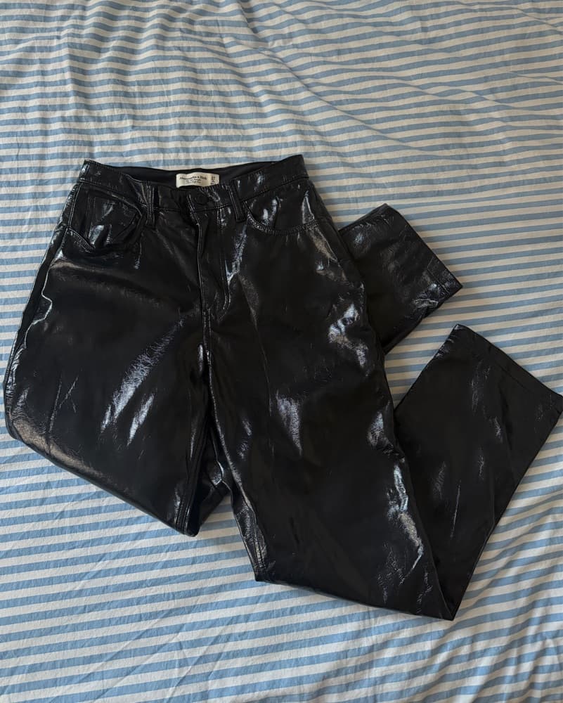 Navy Patent Leather Pant - Image 3