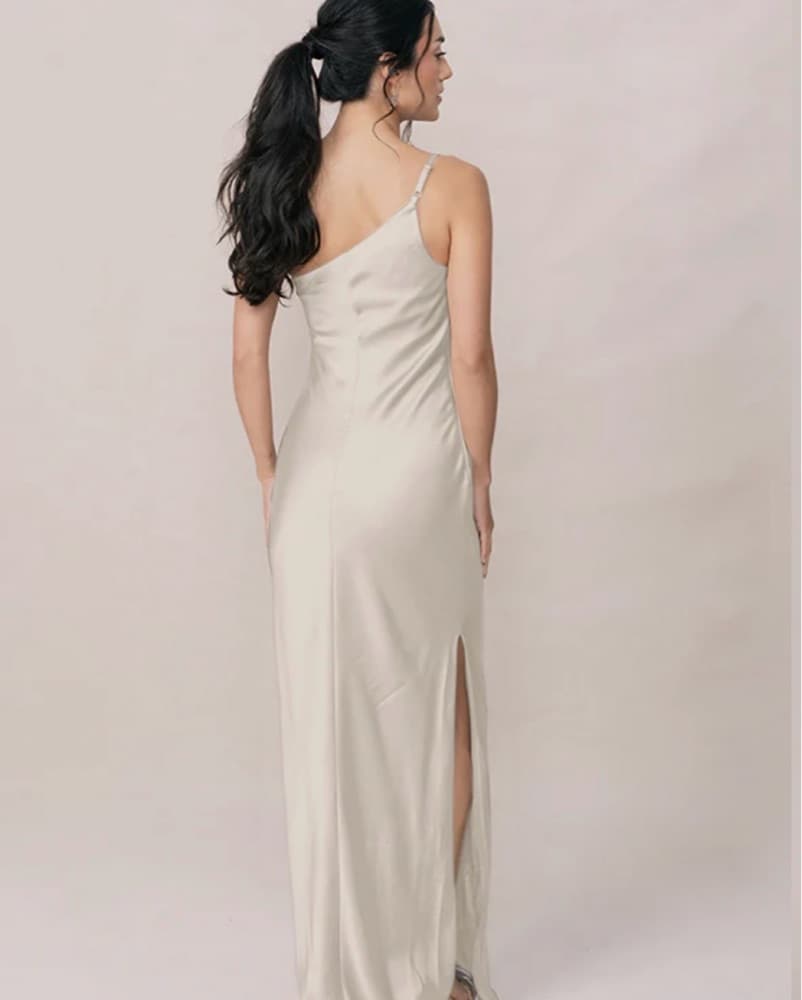Revelry Jade Satin Dress (champagne/gold - Image 2