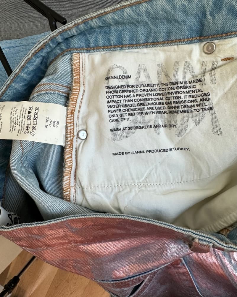 Pink foil Starry jeans by Ganni - Image 3