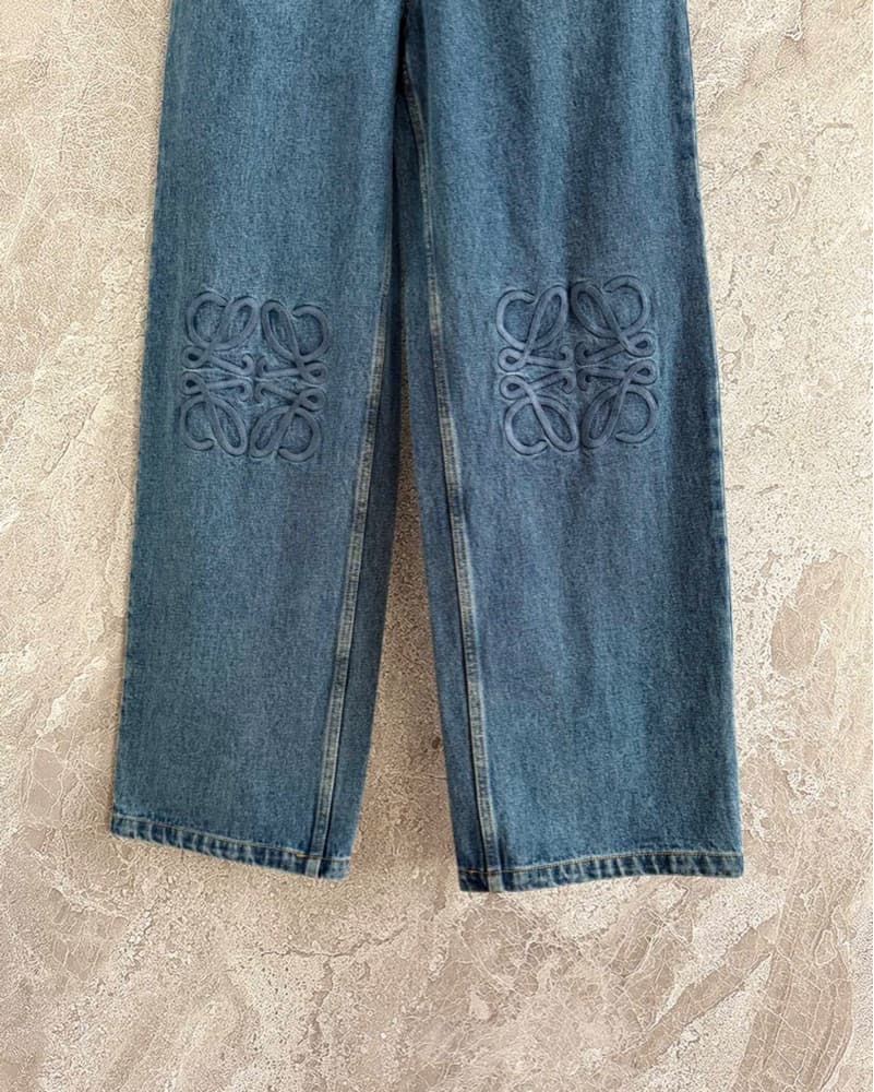 Loewe Denim Anagram Wide-Leg Pants - Image 3