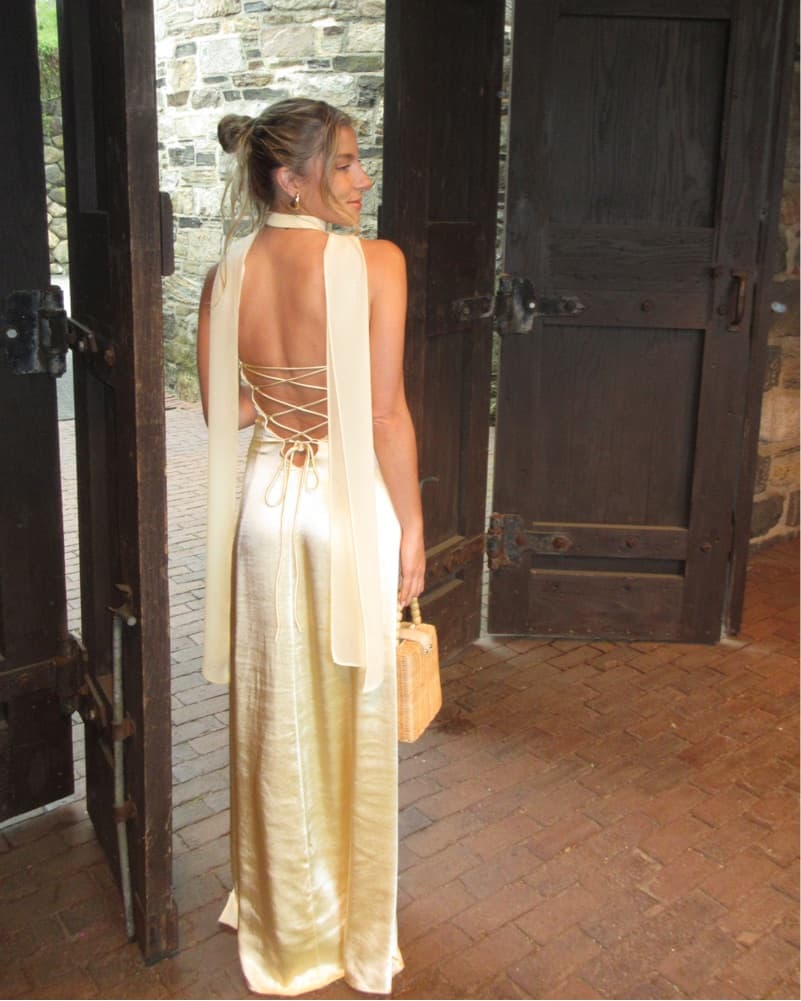 Yellow Wedding Guest Dress - Image 4