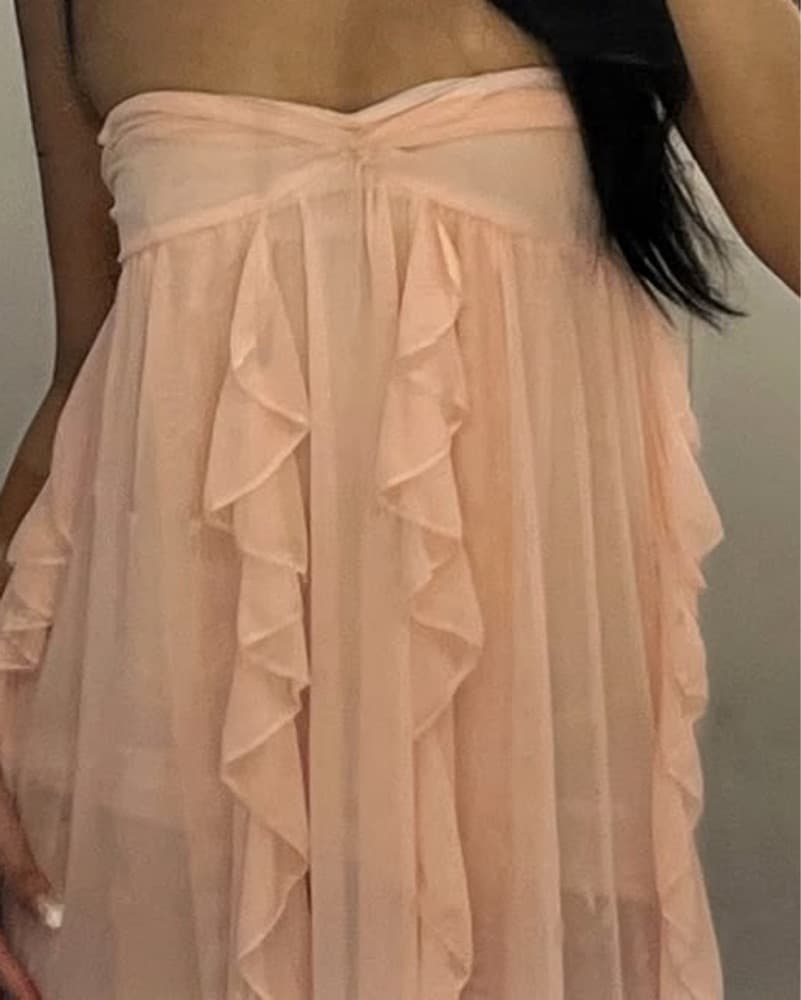 Baby Pink Strapless Ruffle Dress  - Image 2