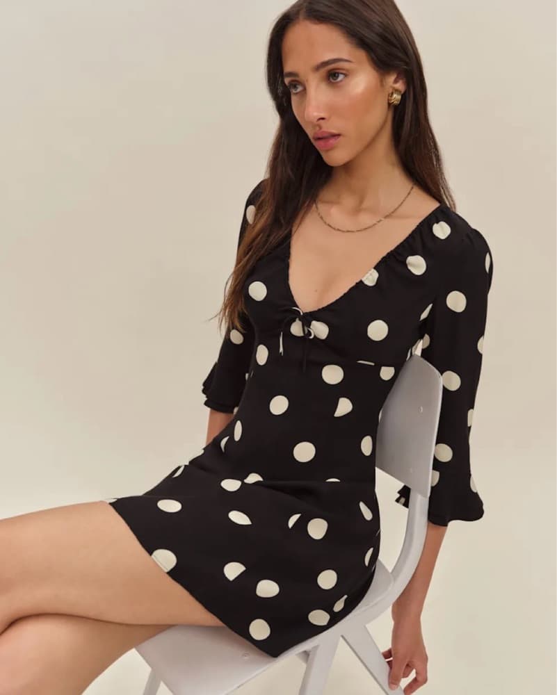 Lyssa Reformation Mini Polka Dot Dress  - Image 1