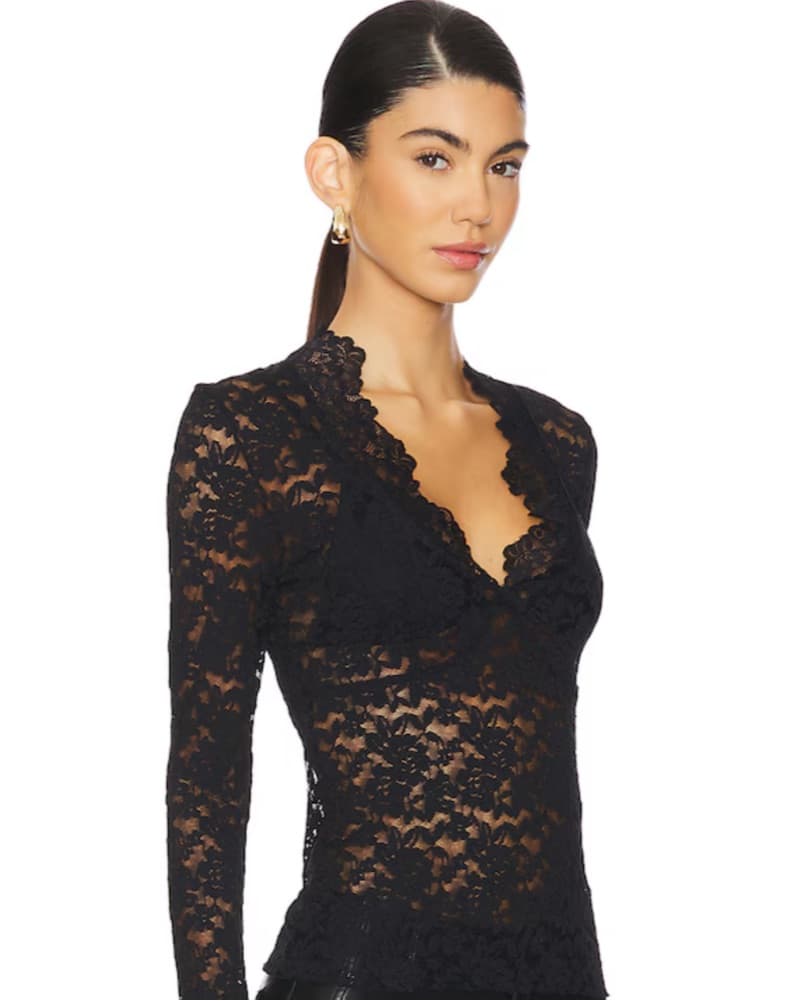 Lace Long Sleeve Top - Image 3