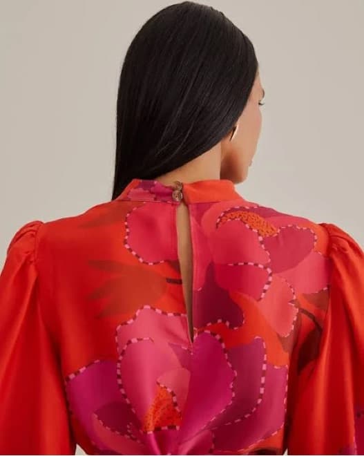 Farm Rio Red Peony Long Sleeve Dress - Image 2