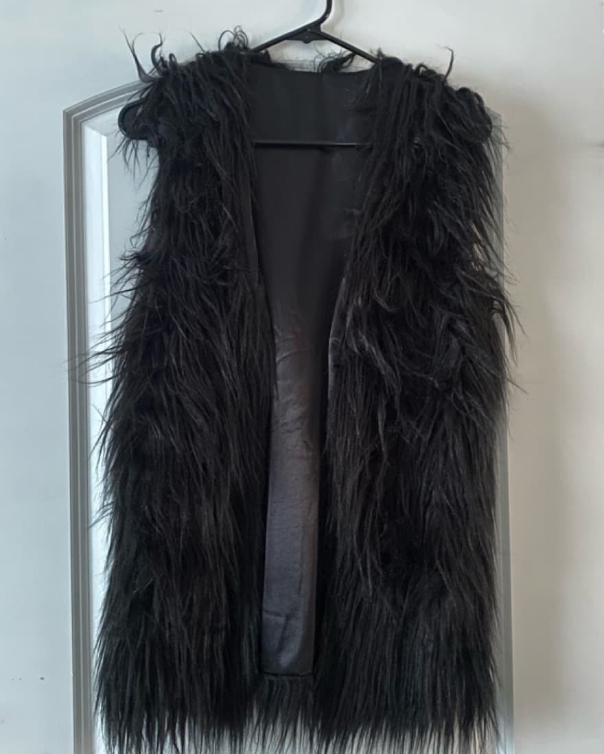 Faux Fur Vest - Black - Image 1