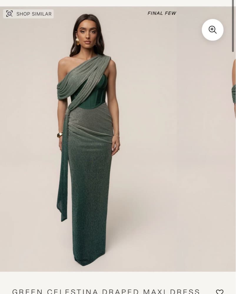 GREEN CELESTINA DRAPED MAXI DRESS - Image 1