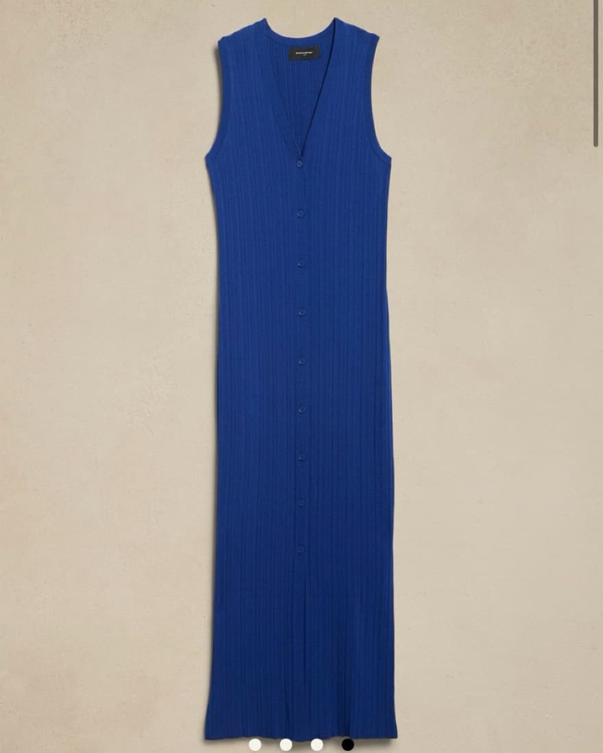 ribbed button midi dress - Image 2