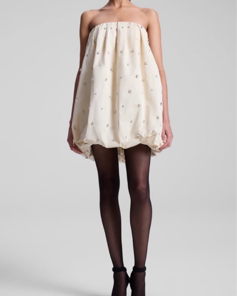 A.L.C. White Rhinestone Bubble Dress - Image 1