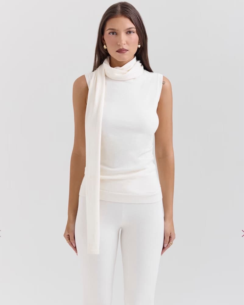 Clementine Cashmere Draped Top & Scarf - Image 2