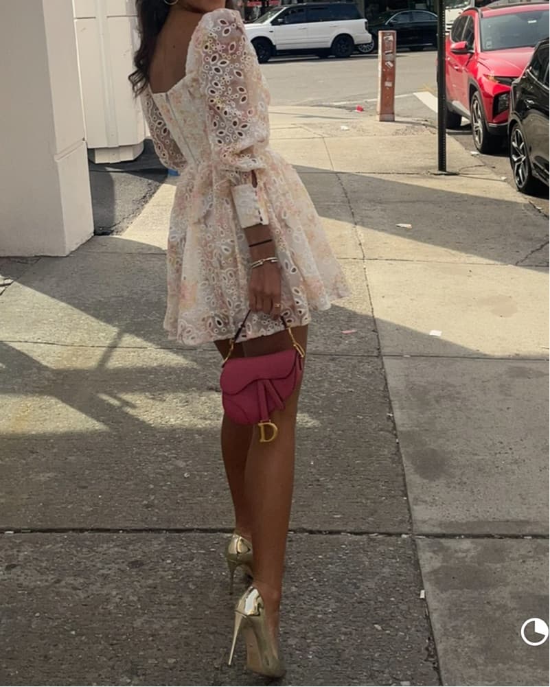 Bardot Pink/Yellow Lace Dress - Image 2