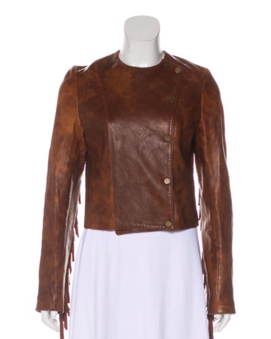 Veronica Beard Fringe Leather Jacket  - Image 1