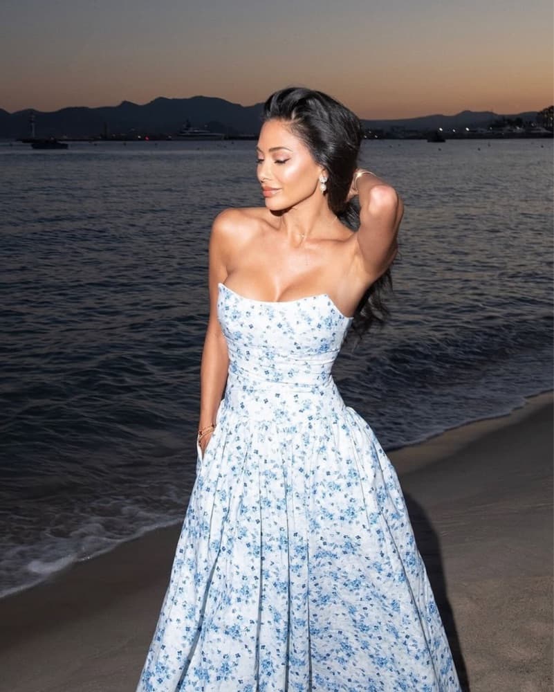 Miss Circle Blue Linen Corset Dress - Image 2