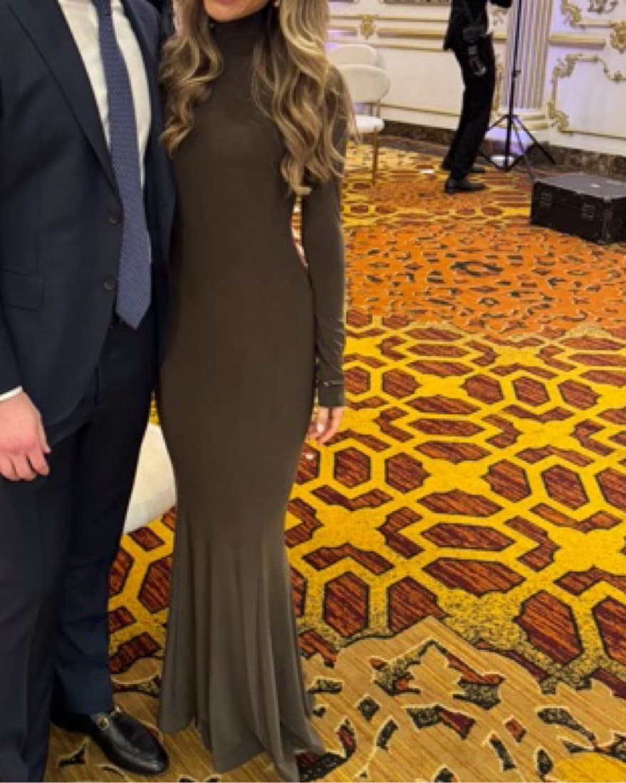 Fishtail Gown in Chocolate  - Image 3