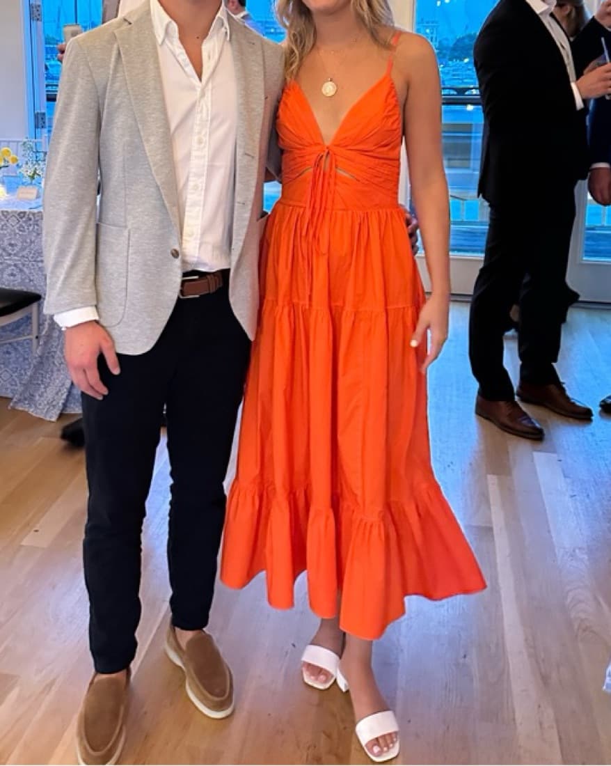 Ulla Johnson Orange Midi Dress - Image 4