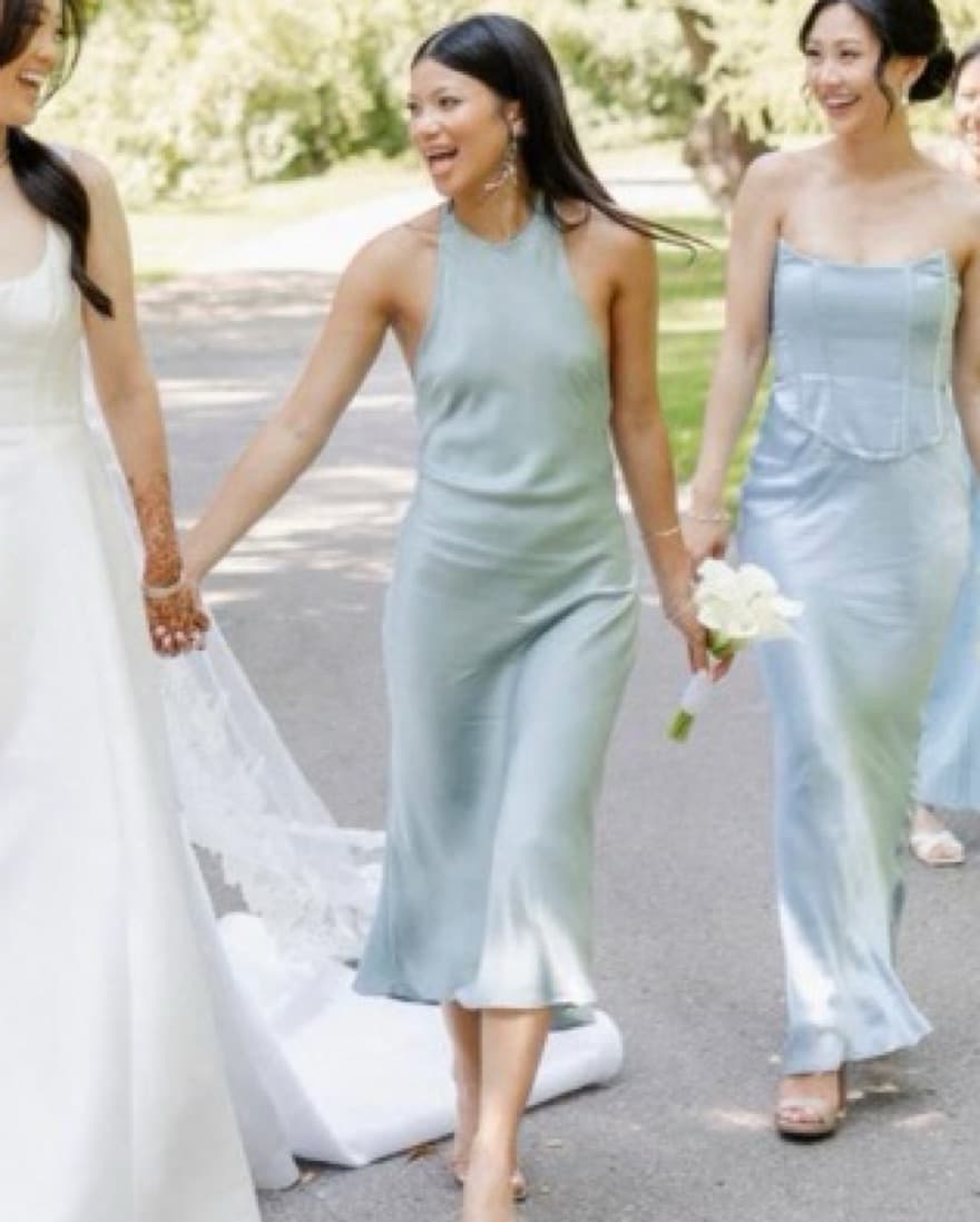 Silk Laundry Halter Midi Dress - Image 1
