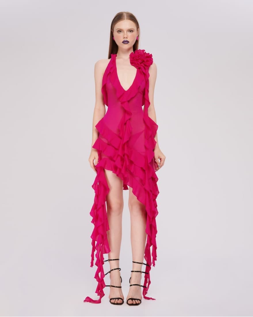 Fanci Club Magenta Garden Of Eden Dress - Image 1