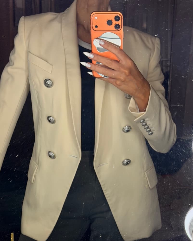 BALMAIN WHITE/CREAM BLAZER SZ 36 - Image 5