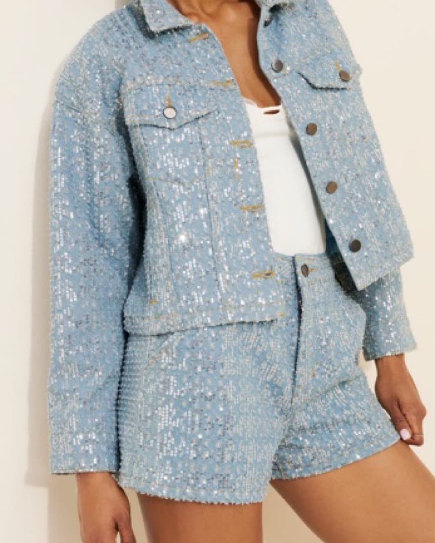 Sequin Denim Jacket - Image 1