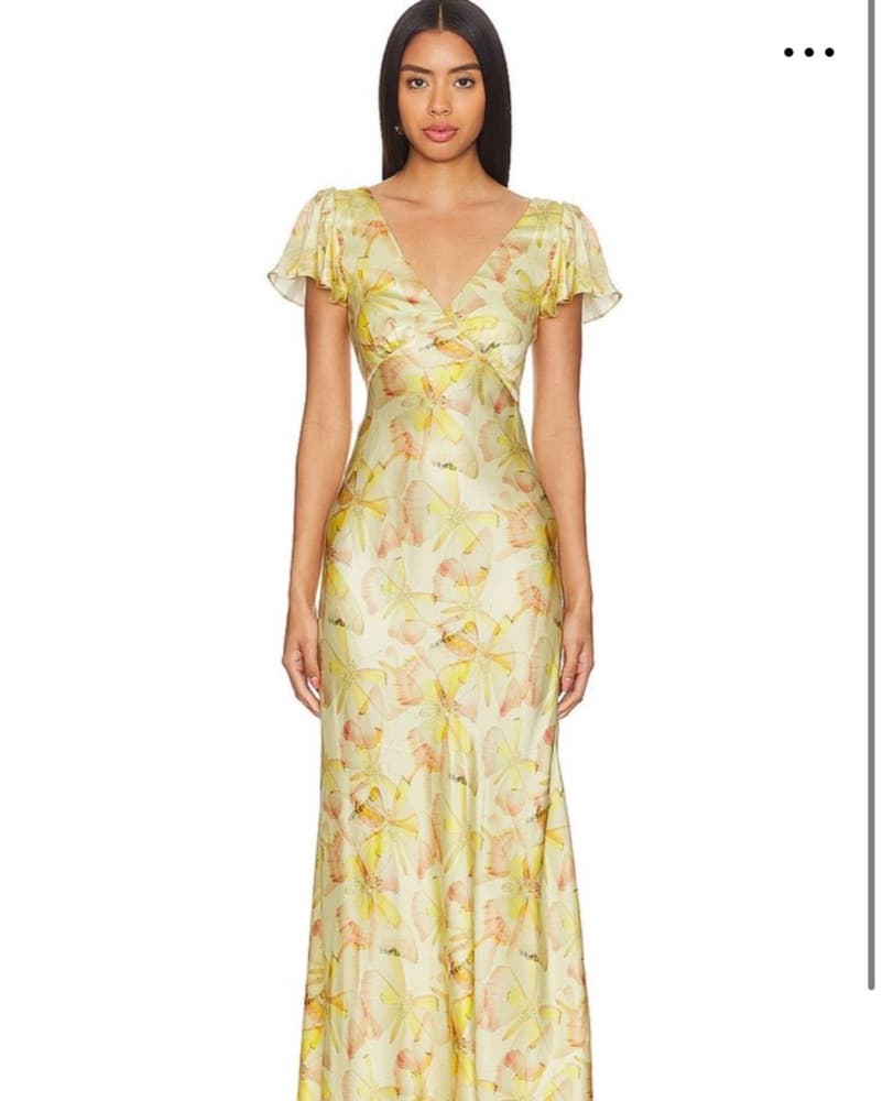 Yellow Silk Dragonfly Dress - Image 1