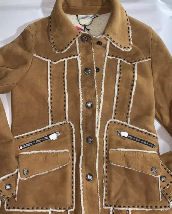 COACH size 10 shearling suede coat - Image 1