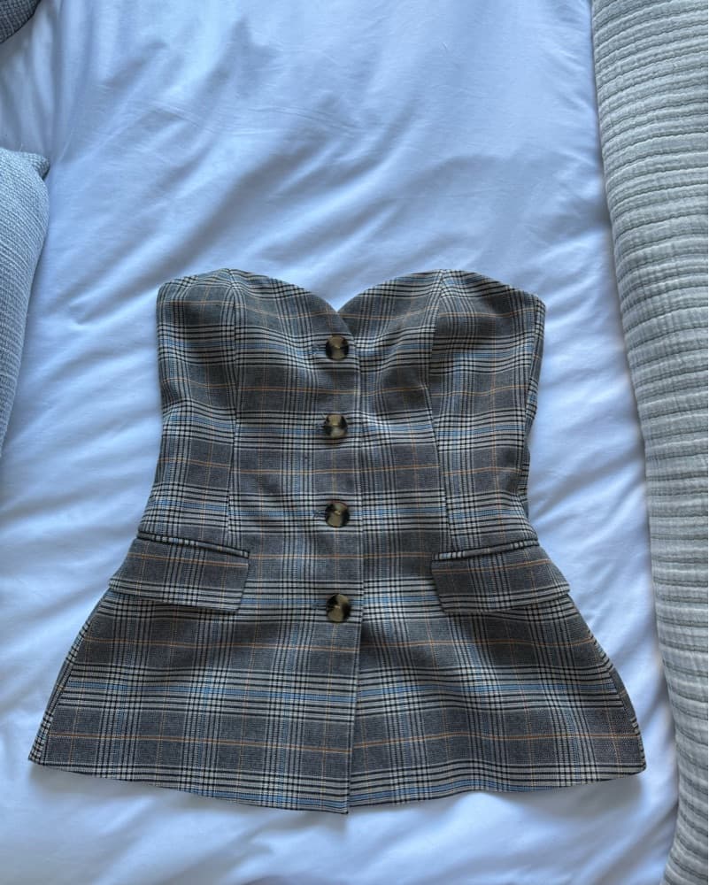 Plaid Strapless Vest  - Image 4