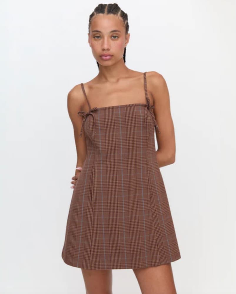 Hill House Home Rennie Dress Brown Plaid - Image 1