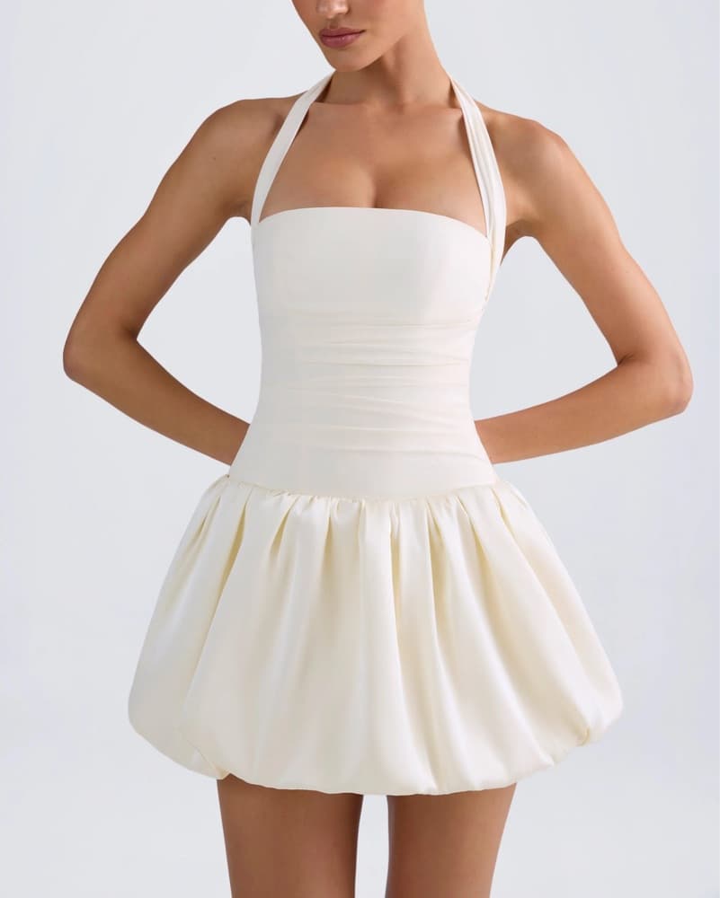 Oh Polly Ludmila Lace-Up Bubble Dress - Image 4