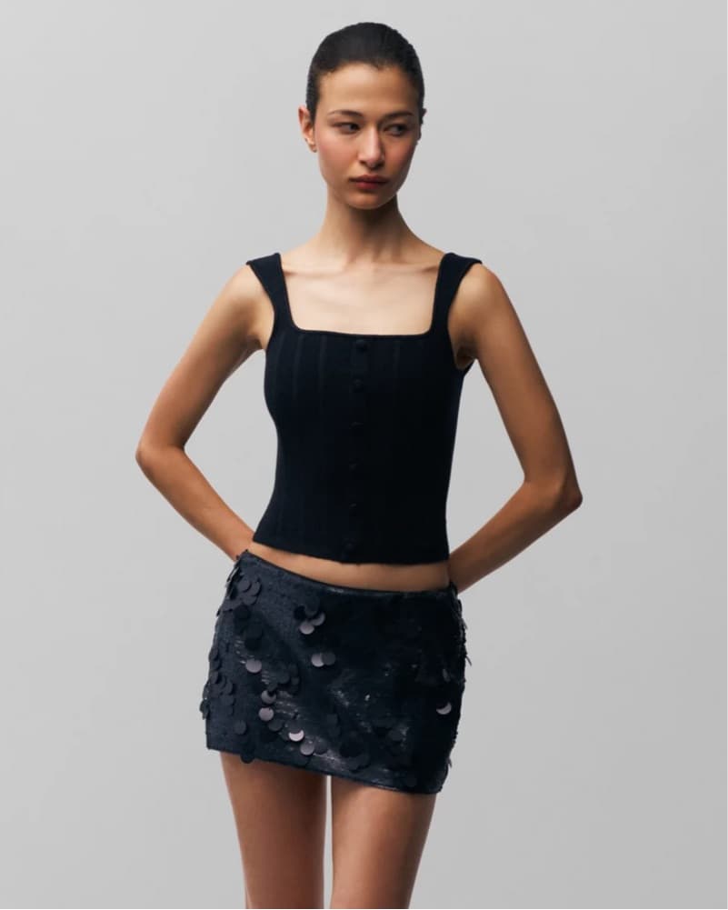 Guizio Low Rise Paillette Skirt - Image 2